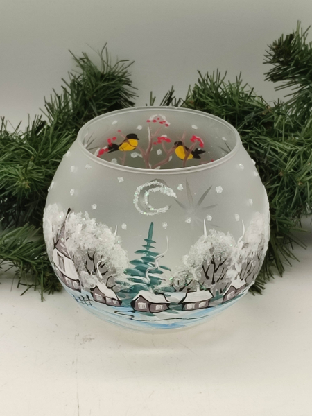 Windlicht Winterlandschaft, weiß - UKR